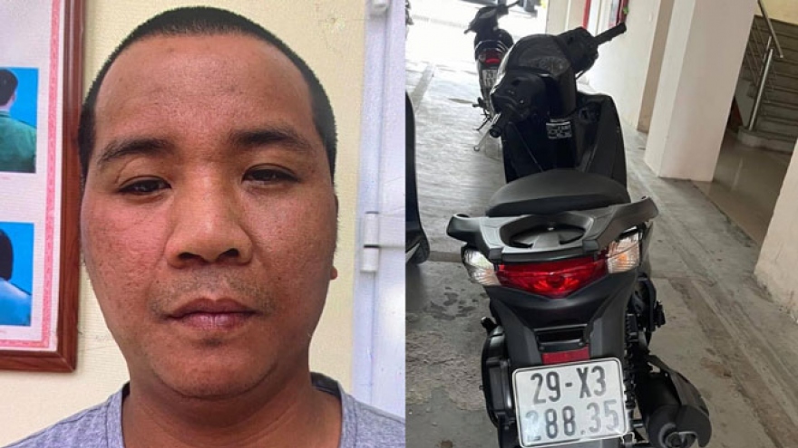 Bắt tên cướp đi xe máy SH gây ra nhiều vụ giật dây chuyền ở Hà Nội